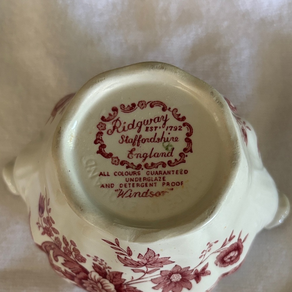 Ridgway Windsor Red Transferware Sugar Bowl - Picture 4 of 5